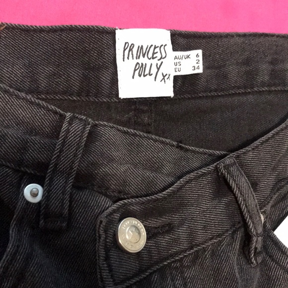 Asymmetric Straight Leg Black Jeans - US 2 - Picture 6 of 6